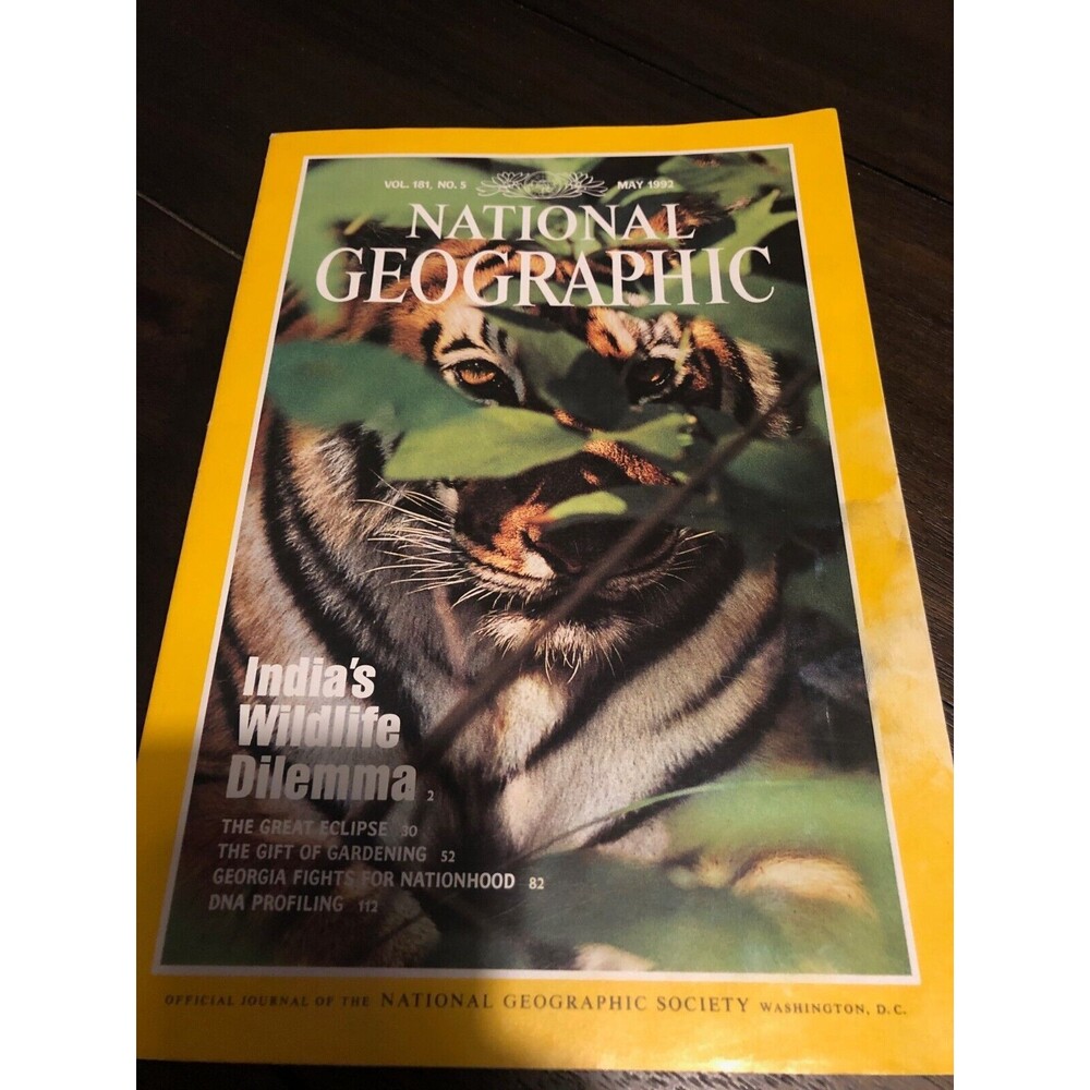 National Geographic Magazine May 1992 India's Wildlife Great Eclipse DNA Georgia